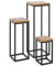 LAMO Manufaktur SET 30cm/50cm/70 cm Support Plantes | Piédéstal pour Plantes | Porte-plantes Interieur Cadre Noir | Plateau 100% Bois Massif Couleur: Rustique