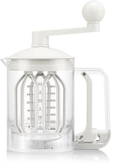 Bodum Pancake Teigmixer & Spender BISTRO Weiß – Integrierte Messfunktion – Einfaches Ausgießen, Robust – BPA-freier Kunststoff – Spülmaschinenfest