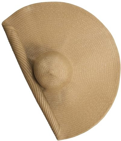 Jesustree Chapeau Paille Femme Été Chapeau de Soleil Large Bord Léger Respirable Chapeau de Plage Pliable Protection UV pour Voyage Jardin Kaki