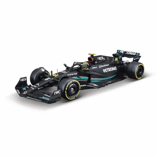 Bburago - Mercedes AMG W14 F1 2023#Hamilton kit à Monter avec Casque et Support - Voiture Miniature métal 1/24 - Modèle Officiel Formule 1 Saison 2023 - Edition Collector Mercedes