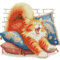 Awesocrafts Kreuzstich-Set, orangefarbenes Katzenkissen, Ziegelmauer, einfache Muster, Kreuzstich, Stickerei, Handarbeitsset, Zubehör, 14 Fäden, 2 Stränge