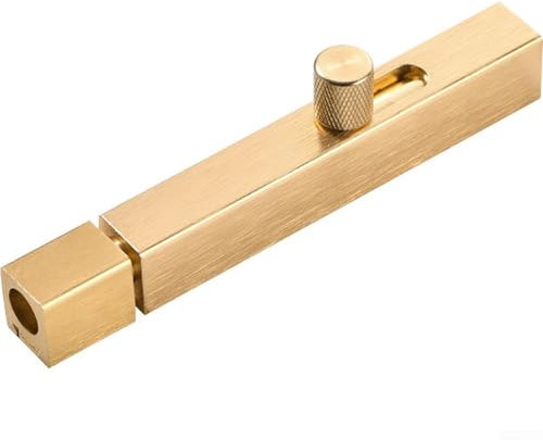 Besshepplo Aluminum Alloy Bolt Latch Security Slide Door Deadbolt Lock for Inside Bedroom Door Cabinet Safety Gold (6inch)