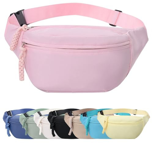 Mayoii Gürteltaschen für Damen, Bauchtasche für Frauen und Männer mit verstellbarem Gürtel (Rosa)
