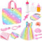 ZEIZHUBN 15 Pack Baby Doll Accessories, Feeding and Caring Set With Diaper Bag, Bottles, Doll Diaper and Changing Mat, Baby Doll Stuff Clothes for Girls, Pretend Play Set Gifts for Kids Toddler