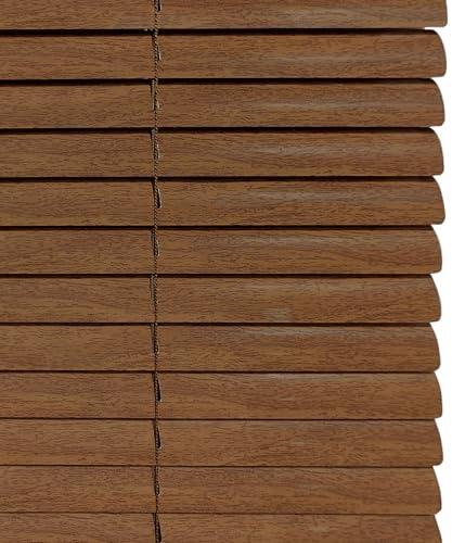 Imitación de Madera Veteada Persiana de Aluminio, Persiana Veneciana para Ventanas,Privacidad, Protección contra la luz y el Deslumbramiento, Personalizable Marrón (80×100cm)