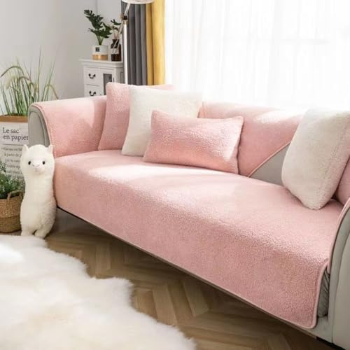 Bettschlange Sofa Überzug L Form, Sofadecken für Sitzfläche, Couch Überzug 1 2 3 4 Sitzer Sofabezug, Sofaschoner rutschfest,Universelle Sofaüberwurf,Ecksofa(Y-Rosa,70x180cm