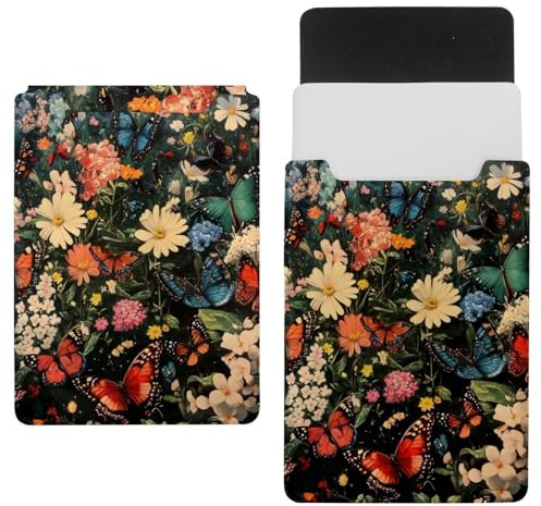 Laptop Sleeve Carry Case Protective Bag 14 inch, Waterproof Slim Computer Cover Bag for Tablet Notebook - Butterfly Jasmine Hydrangea Daisy Flowers