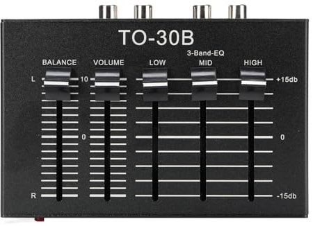 Cuifati Phono Preamp with 3 Band EQ Triple Band Equalizer for Turntables w/Left Right Balance Volume Control High Mid Low Adjustment Aluminum Alloy 5V Power