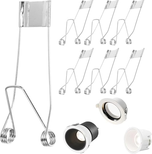 Gadpiparty 10 Stück Teiliges Federklammern für Einbaustrahler Haltefedern aus Metall für Deckenlampen Downlight Spots Einfache Montage Langlebige Sicherung für LED Panelleuchten