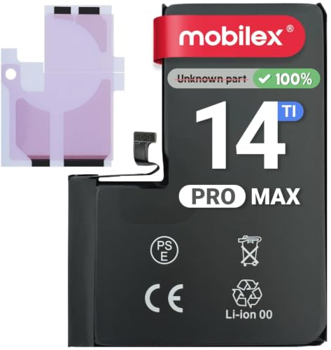 MOBILEX® Akku für iPhone 14 Pro Max | Ohne Meldung | TI-Chip | 4323mAh - OEM | Interner Ersatz | Klebestreifen Vorinstalliert | Originalkapazität