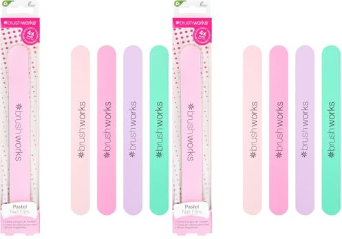 Brushworks Pastel Coloured Nail Files (Pack of 2)