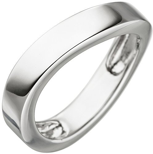 Schmuck Krone Ring Damenring Fingerschmuck 925 Silber rhodiniert flach schlicht geschwungen, Ringgröße:Innenumfang 58mm ~ Ø18.5mm