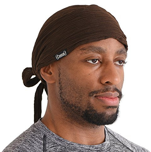 CHARM Raffen Turban Bandana Mütze Kopf Schal Alle Jahnreszeit Boho Schick Pirat Dunkelbraun