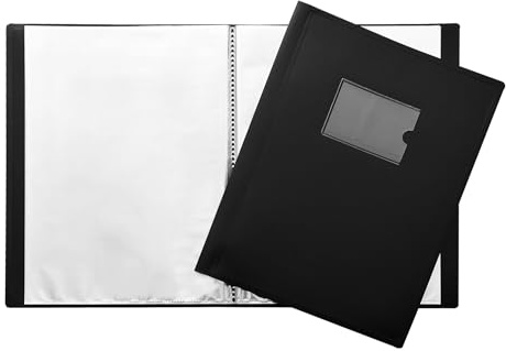 Janrax A4 Black Flexible Cover 80 Pocket Display Book - Presentation Folder