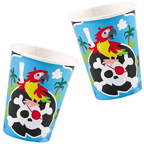 8 Party-Becher * Little Pirates * für Kindergeburtstag und Motto-Party | Kinderpiraten Pirat Freibeuter Schatzsuche Seeräuber Mottoparty Kinder Geburtstag Pappbecher Partybecher Becher