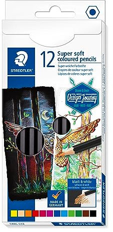 STAEDTLER 149C C12 Buntstifte (klassisches Sechskantformat, super weiche Mine, hohe Deckkraft auf hellem und dunklem Papier) Kartonetui mit 12 leuchtenden Farben