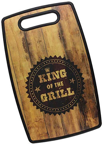 Schneidebrett King of The Grill holzfarben/schwarz, Bedruckt, aus 100% Kunststoff.