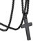 GOLDCHIC JEWELRY Plain Cross Pendant Necklace, Black Simple Christian Jewellery for Men Women