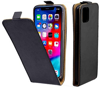 Dangshanchao Phone case Business Style Vertical Flip TPU Leather Case with Card Slot For iPhone 11 Pro(Black) phone case (Color : Black)