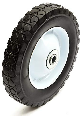 8 x 1.75 Inch Lawnmower Steel Wheel & Solid PU Tyre 8 Diamond Tread Mower 8x1.75