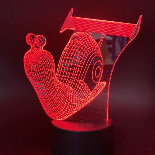 Jinson well 3D Schnecken Lampe optische Illusion Nachtlicht, 7 Farbwechsel Touch Switch Tisch Schreibtisch Dekoration Lampen Acryl USB Spielzeug