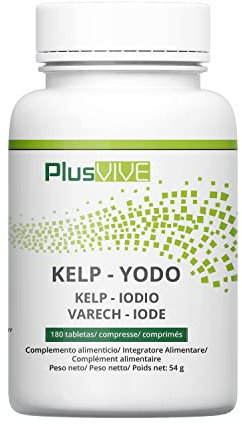 Plusvive - Suplemento de yodo de alga kelp, 150 µg, 365 pastillas