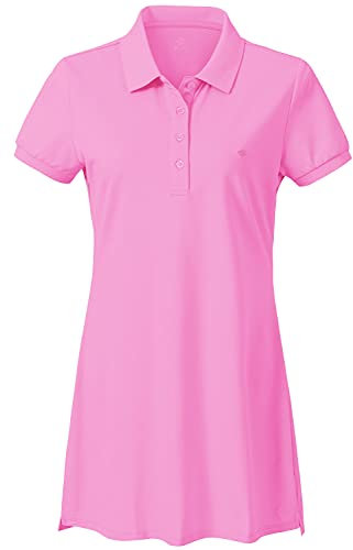 AjezMax Femme Polo Robe Manches Courtes Coton Sport Tennis Golf Dress Rose XXL
