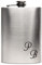 Edelstahl Flachmann 237 ml silber inkl. individuelle Gravur in Schwarz von Paule Black - personalisiertes Geschenk für Geburtstag, Weihnachten, Vatertag, Trauzeugen - Initialen Klein