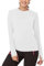 Soneven Thermal Base Layer Top Womens Long Sleeve T Shirts Running Shirt Lightweight Fleece Sports Top for Travel, Hiking, Camping, Skiing, Pure White M