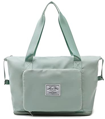 Ergocar Reisetasche für Urlaub und Sport Faltbare Handgepäck Erweiterbar Wasserdicht Sporttasche Weichgepäck für Weekender Duffel Taschen Herren & Damen Gym Bag, Grün