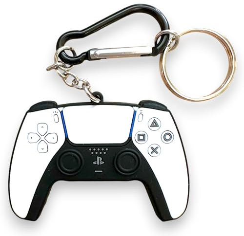 Primark Limited - Porte-clés manette PlayStatio PS 5 avec mousqueton - Licence officielle, Noir et blanc