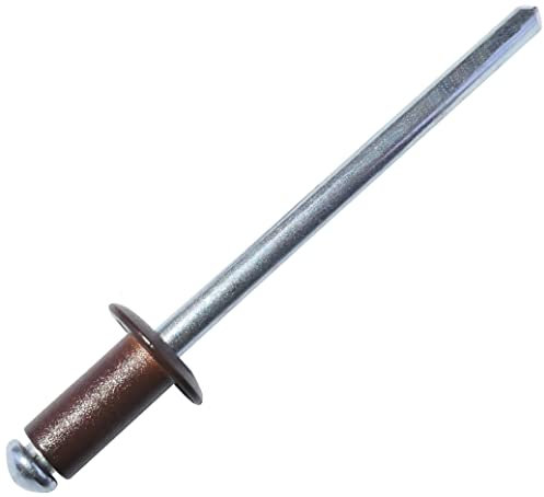 AERZETIX - C57146 - Juego de 50 Remaches ciegos Ø4x8mm color marrón chocolate RAL 8017 - en acero/aluminio - remache pop con ruptura de vástago
