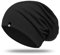 WANSSY® Damen Herren Unisex Uni Farbe Beanie mit Sternchen Fashion Einheitshröße Kopfbedeckung (Schwarz)