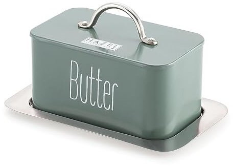 HAZEL Boîte à beurre avec couvercle à poignée | Beurrier avec couvercle | Boîte de rangement pour beurre pour stocker 500 g de beurre, matériau de qualité alimentaire