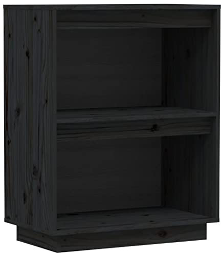 vidaXL Beistellschrank Kommode Sideboard Mehrzweckschrank Anrichte Schrank Flurschrank Standschrank Schwarz 60x34x75cm Massivholz Kiefer
