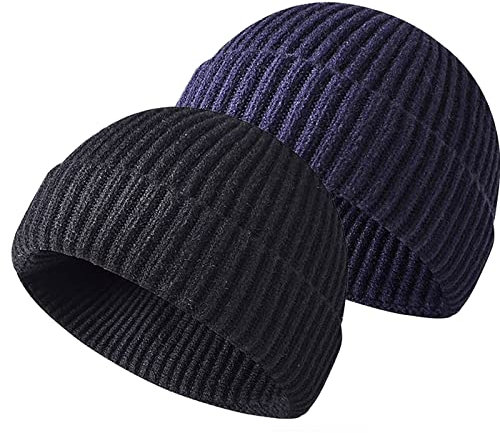 Retro Trawler Winter Beanie Hat, Unisex Fischermütze Dockermütze Rollmütze Winter Hut Baseballkappe Cappello Antivento (Z-Schwarz + Tibetisch)