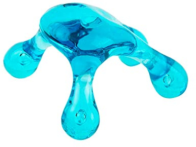 QUIRUMED 4-Punkt-Handmassagegerät, für Körpermassage, Nacken, Rücken, Beine, ergonomisch, leicht, Kunststoff, blaue Farbe