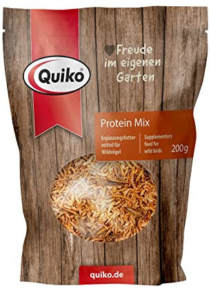 Quiko: Protein Mix 200g - Vogelfutter für Wildvögel - Vogelvitamine - Vogelfutter Wildvögel ganzjährig - Wildvogelfutter - wertvolle Energiequelle für Gartenvögel