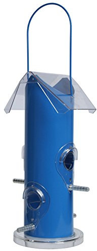 Supa Rutland Wild Bird Seed Feeders, Suitable For Seed And Sunflower Hearts, 4 Port Feeder, Finished In Summer Blue.