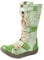 TMA EYES Botas de cuero con cordones a la moda para mujer Botas planas de pie ancho Botas de pantorrilla(Verde,40)