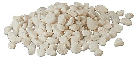 Relaxdays Graviers décoratifs pour Le Jardin, 5 kg, 15-25 mm, en marbre, Parterre, Pot de Fleurs, Tombe, Blanc