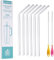 WK ieason Replacement Silicone Straws Reusable Bendy Drinking Starws Compatible with Stanley 20-40oz Tumblers and Other Brands with 2 Colorful Brush, Clear&Soft, Non Toxic Straws for Toddler and Kids