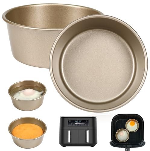 YQL Ramekins for Air Fryer, 2PCS Air Fryer Egg Moulds Air Fryer Accessories Egg Poachers Mini Cake Tin for Ninja/Tower/Cosori/Tefal Air Fryer
