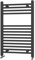 600 x 800mm Matt Black Straight Central Heating Radiator Towel Rail Bathroom Ladder Warmer + Straight Valve