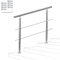 Fiqops Handlauf Edelstahl Treppengeländer Außen & Innen 80 cm mit 2 Querstreben Ø 42mm mit Zubehör, Winkelverstellbar für Treppen Garten Hauseingang Brüstung Balkon