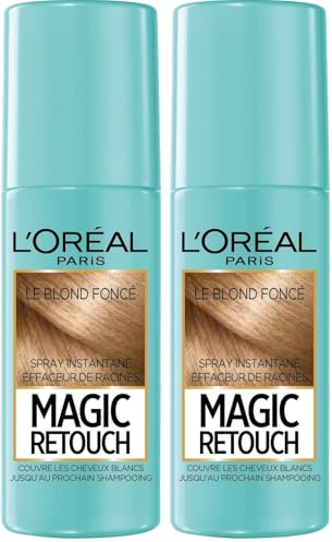 L'Oréal Paris - Spray Instantané Correcteur de Racines & Cheveux Blancs - Magic Retouch - Blond Foncé - 75 ml (Lot de 2)