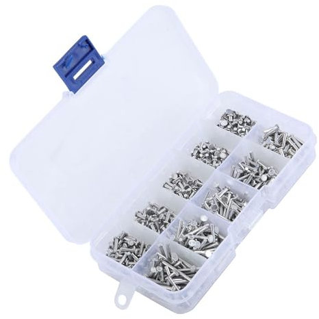 Yctze 500 Pcs M2 Rivets en Aluminium à Tête Plate, Rivets Solides de 3 Mm à 18 Mm de Longueur, Adaptés à la Fixation de Manche de Couteau et à d'autres Applications