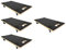 Mega Deal 4X Profi Transportroller mit 4 Rollen | HxBxT 11,5x30x60cm | Traglast 200kg | Siebdruck Holzplatte | Schwarz | Möbelroller Rollbrett Transporthilfe Rollwagen Roller