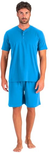 o-day DeFonseca Pigiama Estivo Uomo Corto in Cotone 100% Leggero Completo di Maglia e Pantaloncino Regular Fit M-XXL