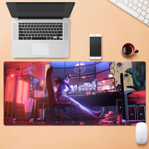 Overwatch Grand tapis de souris de jeu XXL avec bords cousus en caoutchouc antidérapant pour ordinateur portable et bureau